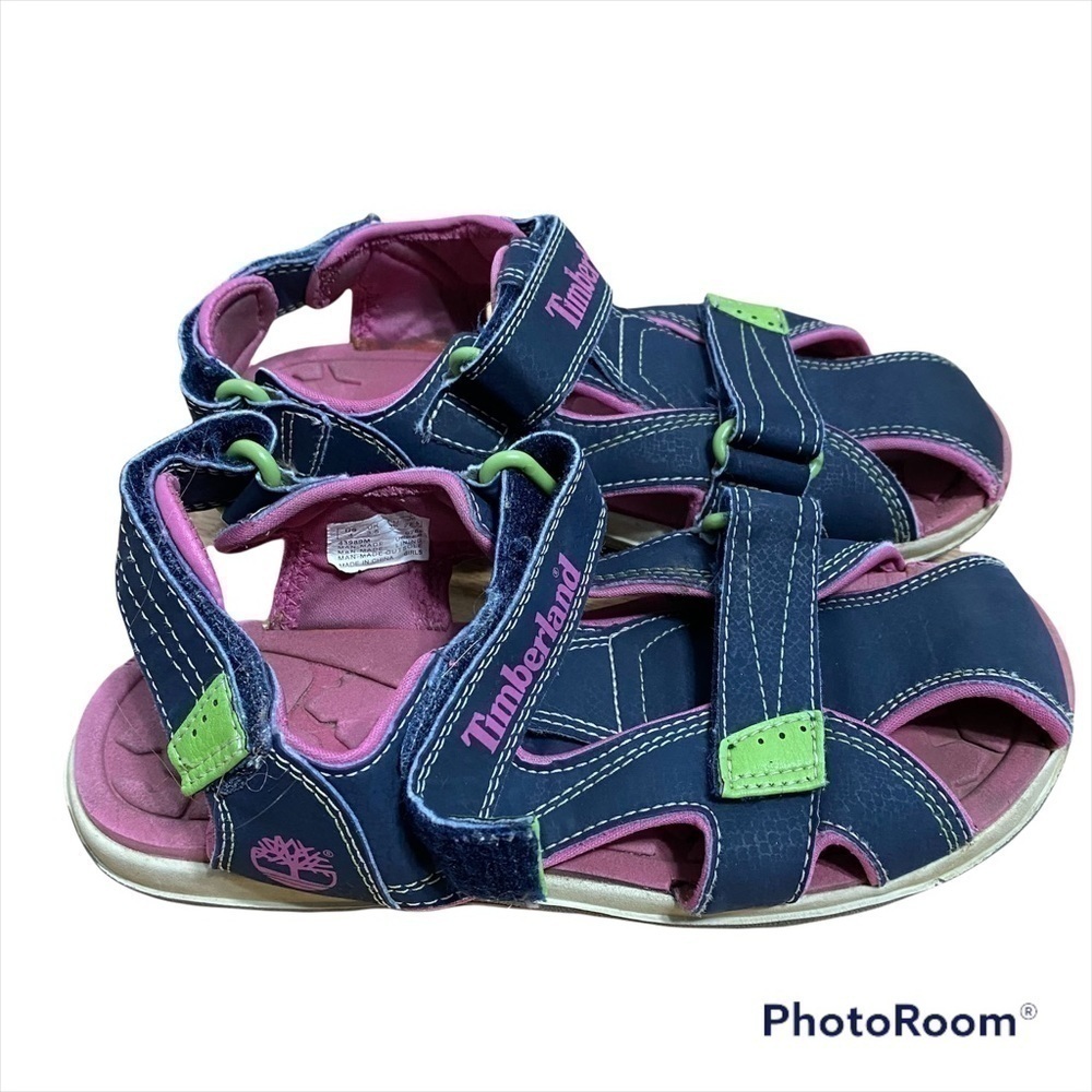 Timberland Girls Sandals Sz 4 Outdoors Kids Blue Pink